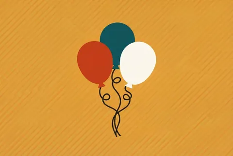 three balloons on a marigold card