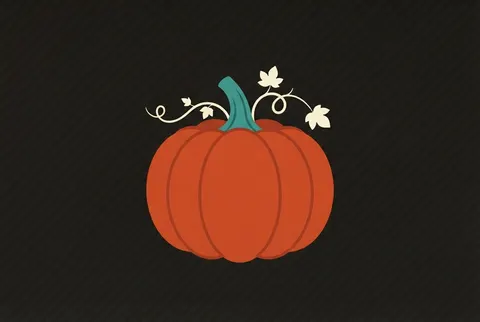a red-orange pumpkin on an ink card
