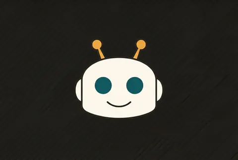 a friendly robot head on an ink card