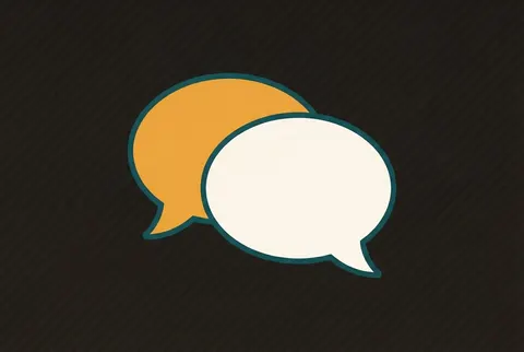 two speech bubbles on an ink card
